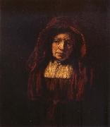 REMBRANDT Harmenszoon van Rijn Portrait of an Old Woman oil